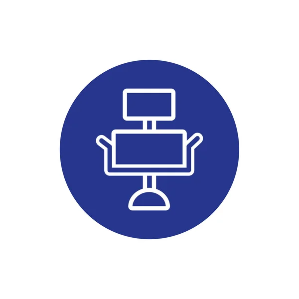 Barber shop chair block style icon — Stockový vektor
