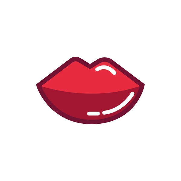 Línea de sensualidad boca femenina y estilo de relleno — Archivo Imágenes Vectoriales