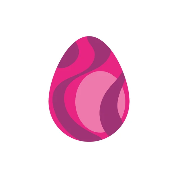 Pasen ei geschilderd met golven strepen platte stijl — Stockvector