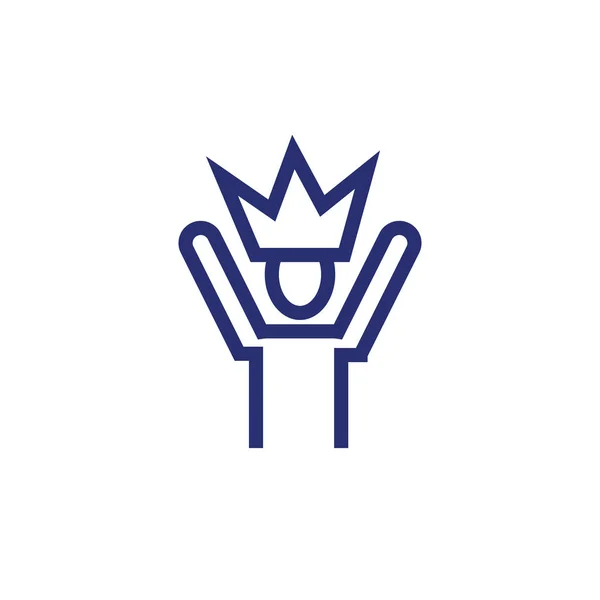 Avatar business person with crown king — ストックベクタ