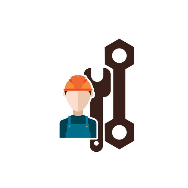 Llaves de la llave herramientas con constructores detallados — Vector de stock