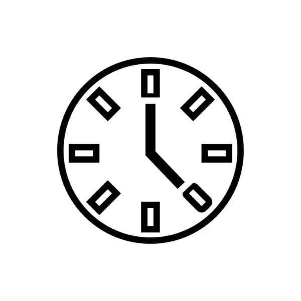Tiempo reloj línea estilo icono — Vector de stock