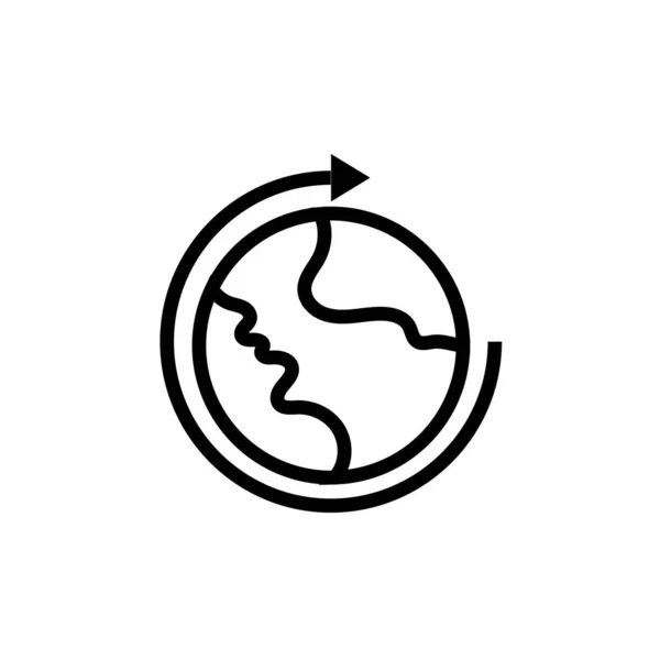 World planet earth with arrow around line style — ストックベクタ