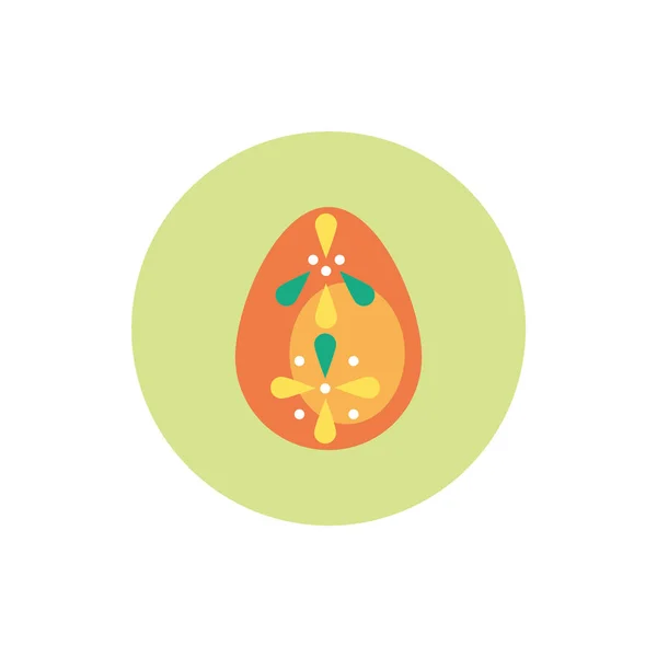 Πασχαλινό αυγό βαμμένο με λουλούδια μπλοκ στυλ — Διανυσματικό Αρχείο