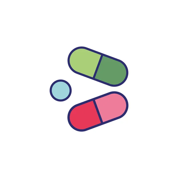 Capsules drugs gezond geïsoleerd pictogram — Stockvector