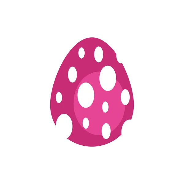 Easter egg painted dotted flat style — Stock Vector