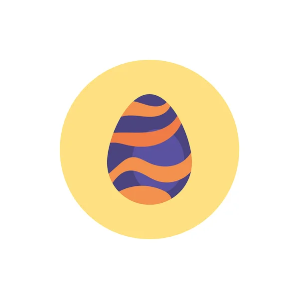 Easter egg painted with waves stripes block style — Stock Vector