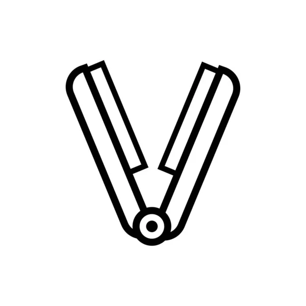 Hair straightener electric line style icon — 图库矢量图片