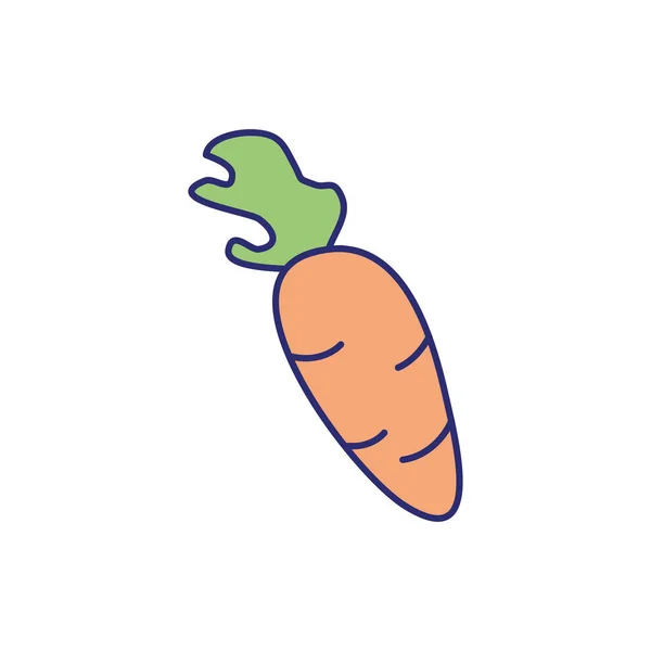 Ikon terisolasi sayuran segar wortel - Stok Vektor