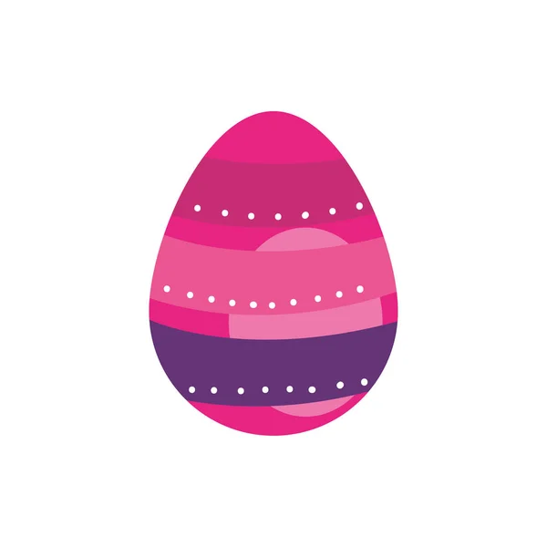Oeuf de Pâques peint avec des barres et des points de style plat — Image vectorielle