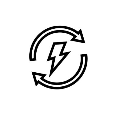 arrows recycle and ray power symbols line style