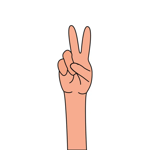 Hand human peace and love signal — Stock Vector