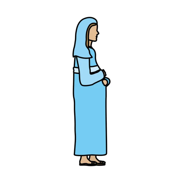 Lindo Mary virgen pesebre carácter — Archivo Imágenes Vectoriales