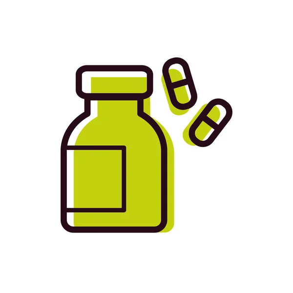 Kapsüllü şişe ilaçları — Stok Vektör