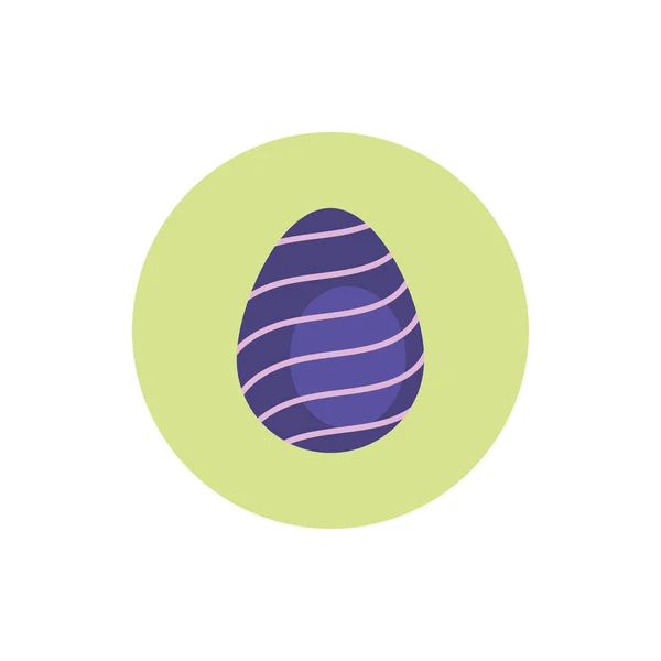 Easter egg painted with waves stripes block style — Stock Vector