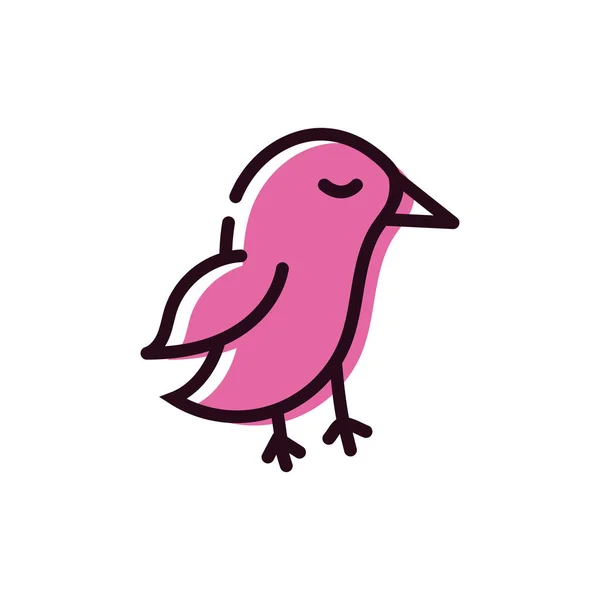 Lindo pequeño pájaro animal icono — Vector de stock