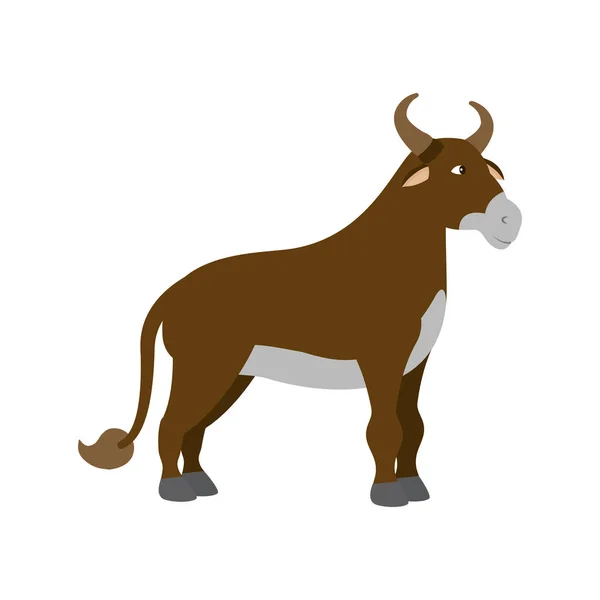 Cute ox farm animal character — 스톡 벡터