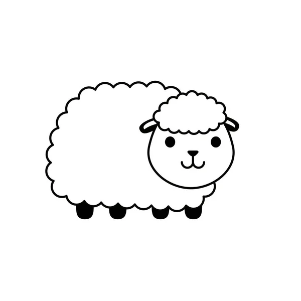 Χαριτωμένο ζώο αγρόκτημα πρόβατα χαρακτήρα — Διανυσματικό Αρχείο
