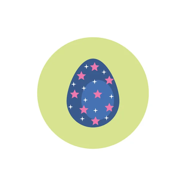 Easter egg painted with stars block style — Stock Vector