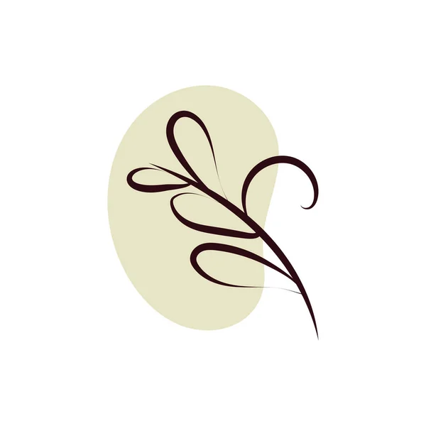 Branch with leafs hand draw style — Stock vektor