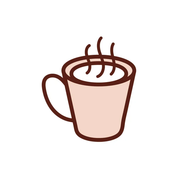 Linea di bevande tazza di caffè e riempire stile — Vettoriale Stock