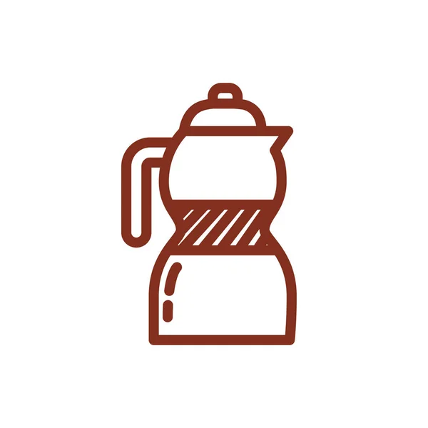 Coffee kettle drink line style icon — Stok Vektör