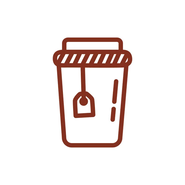 Plastik konteynır tarzında kahve içilir. — Stok Vektör
