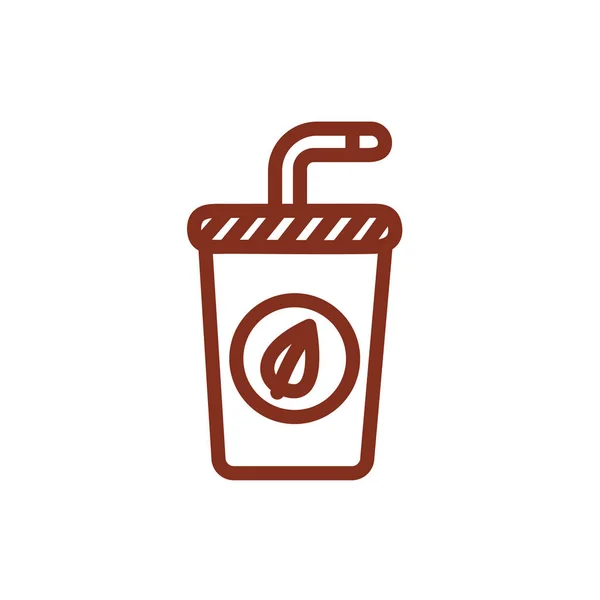 Bebida de café em estilo de linha recipiente plástico — Vetor de Stock