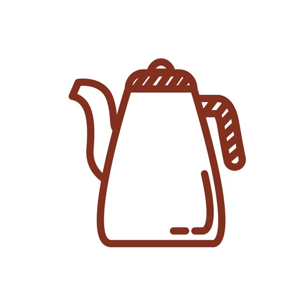 Coffee in teapot drink line style icon — ストックベクタ