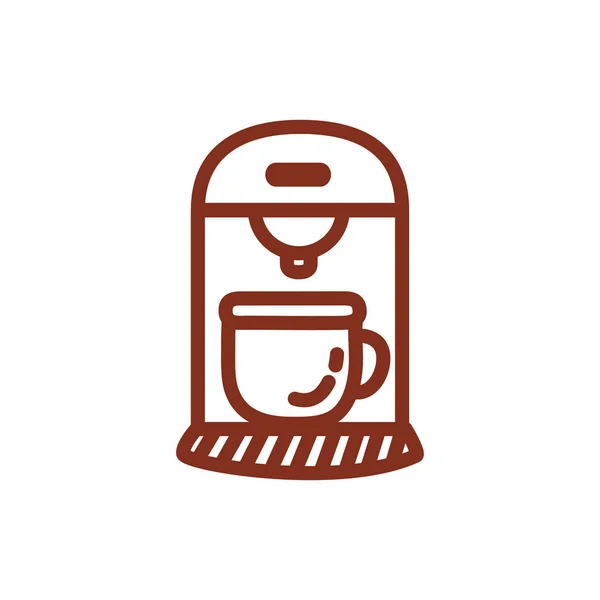 Coffee dispenser machine drink line style icon — Stock Vector