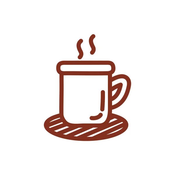 Filiżanka kawy picie linii styl ikona — Wektor stockowy