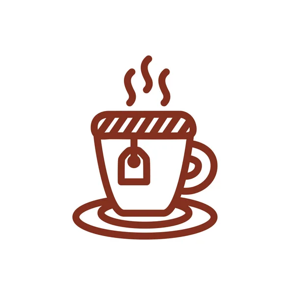 Tea mug beverage line style icon — Stockvektor