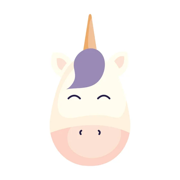 Head of cute unicorn fantasy isolated icon — Stockvektor