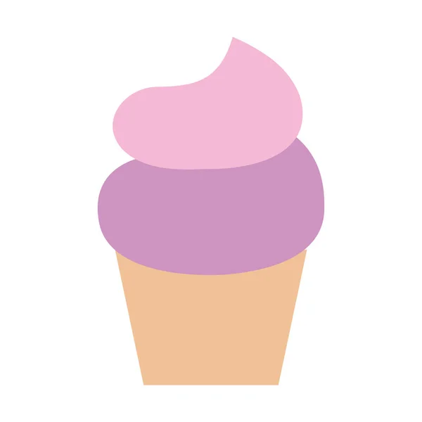 Mignonne et délicieuse pâtisserie cupcake — Image vectorielle
