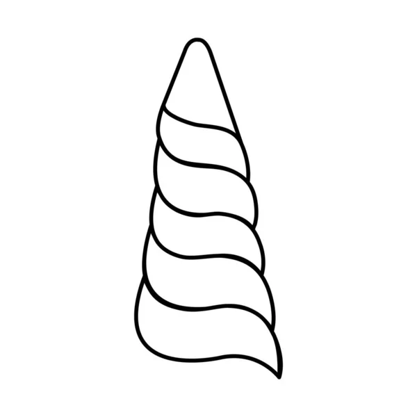 Mignon arc-en-ciel licorne corne icône isolée — Image vectorielle