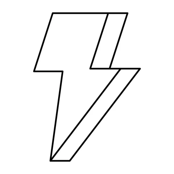 Cute thunderbolt decoration isolated icon — Stock vektor