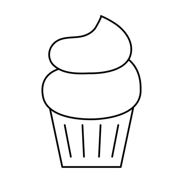 Fofo e delicioso cupcake pastelaria — Vetor de Stock