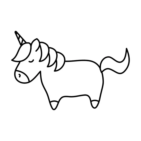 Cute unicorn fantasy isolated icon — Stockový vektor