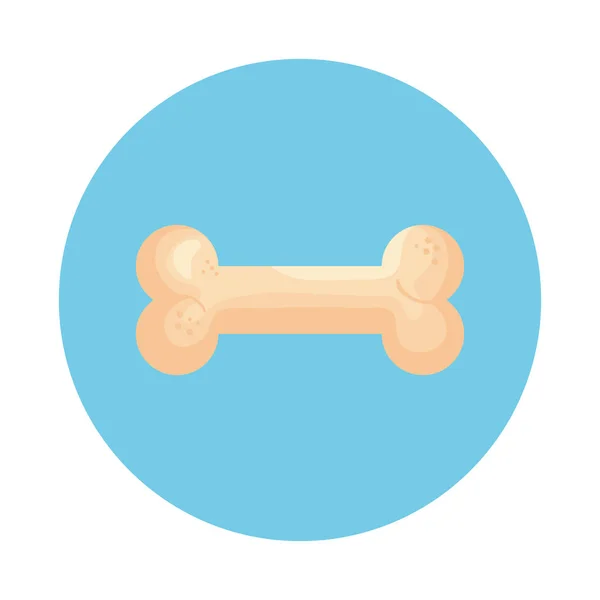 Mainan tulang anjing dalam bingkai ikon terisolasi - Stok Vektor