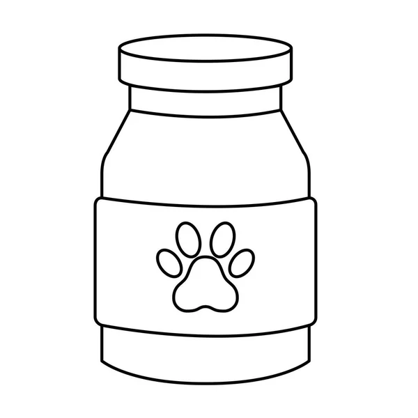 Bottle dog medicine isolated icon — Stok Vektör