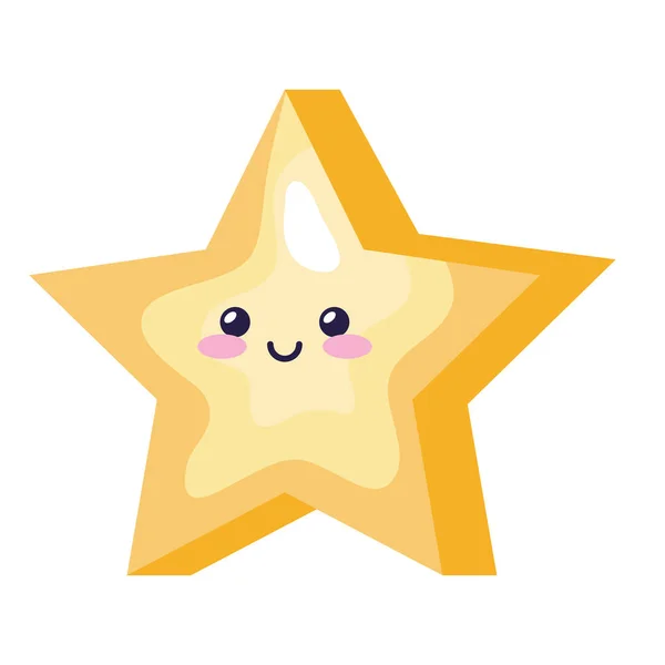 Χαριτωμένο αστέρι μαγικό εικονίδιο στυλ Kawaii — Διανυσματικό Αρχείο