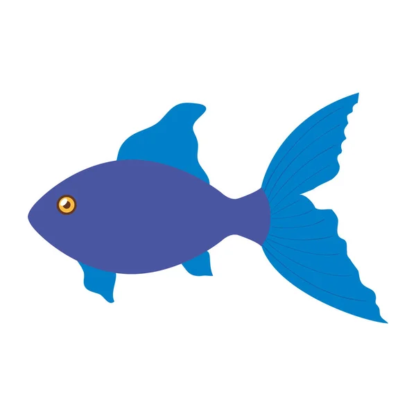 Mignon poisson animal isolé icône — Image vectorielle