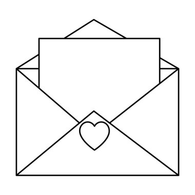 Kalp çizgisi biçiminde simgesi olan şirin bir zarf