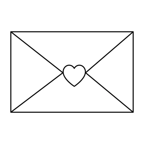 Cute envelope with heart line style icon — Stock Vector