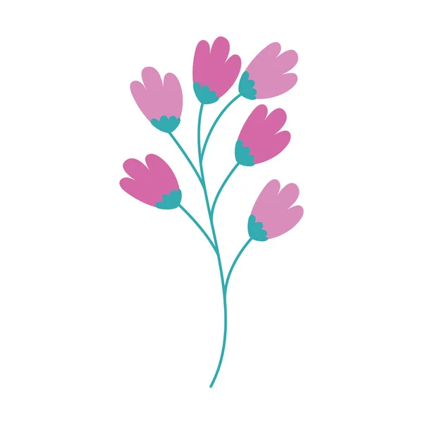 花のアイコンがある枝 — ストックベクタ
