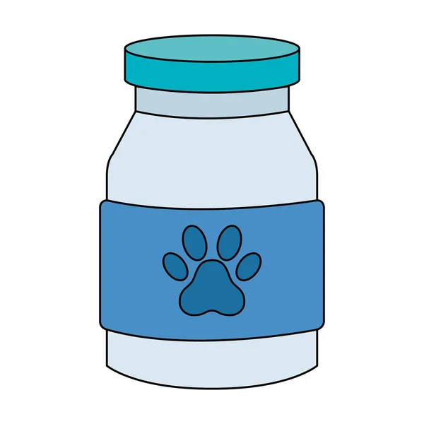 Botella perro medicina aislado icono — Archivo Imágenes Vectoriales