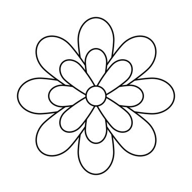Şirin çiçek doğa çizgisi simgesi