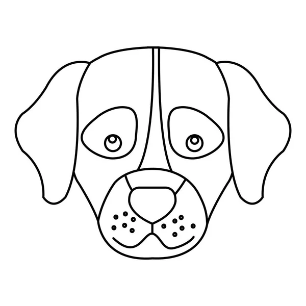 Cabeça de cão bonito ícone isolado animal —  Vetores de Stock