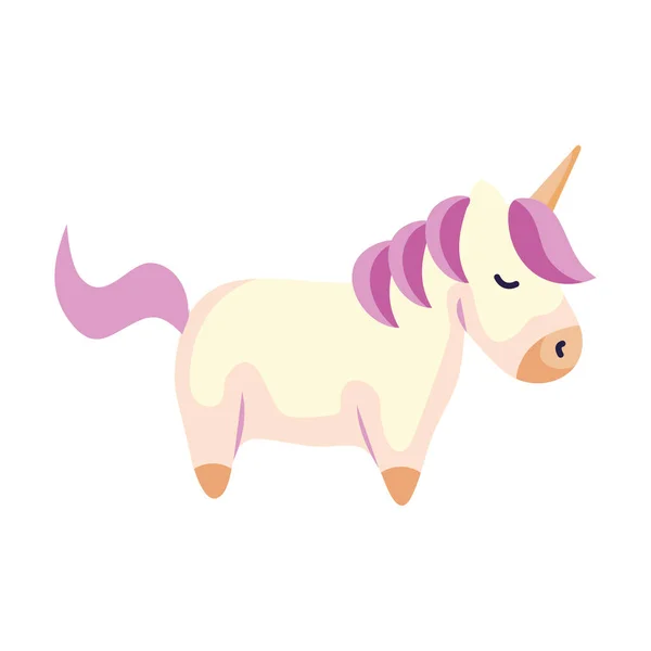 Cute unicorn fantasy isolated icon — Stock Vector