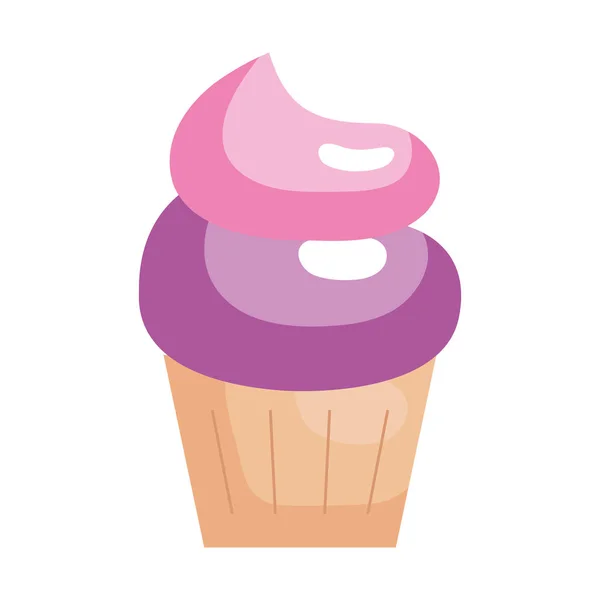 Mignonne et délicieuse pâtisserie cupcake — Image vectorielle